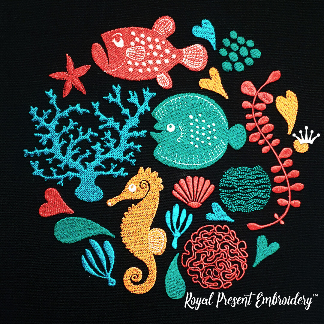 Machine Embroidery Design - Marine life