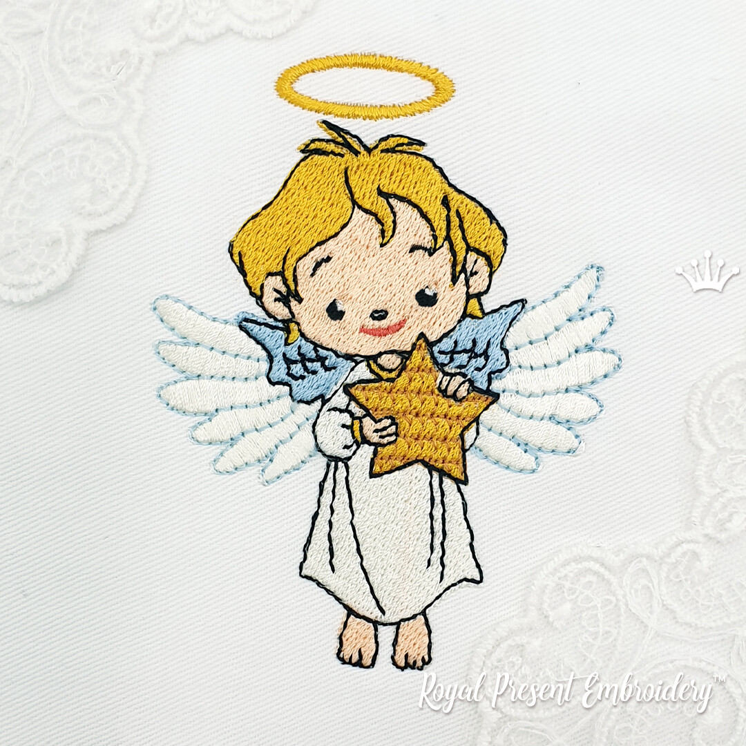 Machine Embroidery Design Cute Angel - 3 sizes