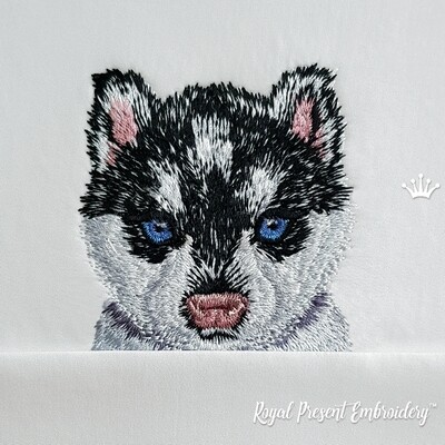 Pocket Husky Machine Embroidery Design - 2 sizes