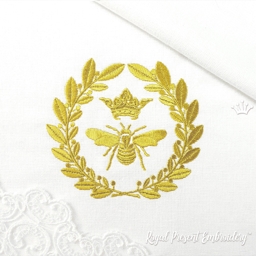 Machine Embroidery Design Royal Bee | Napoleonic bee - 2 sizes