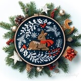 Winter Bambi Fawn Machine Embroidery Design - 4 sizes