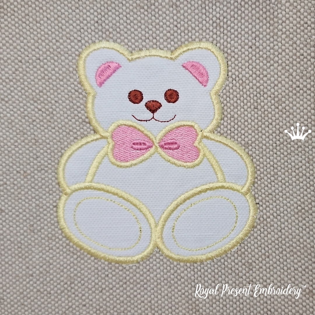 Applique Machine Embroidery Design Bear