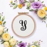 Y Monogram Machine Embroidery Design - 2 sizes