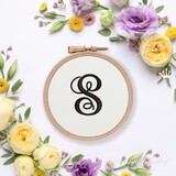 S Monogram Machine Embroidery Design - 2 sizes