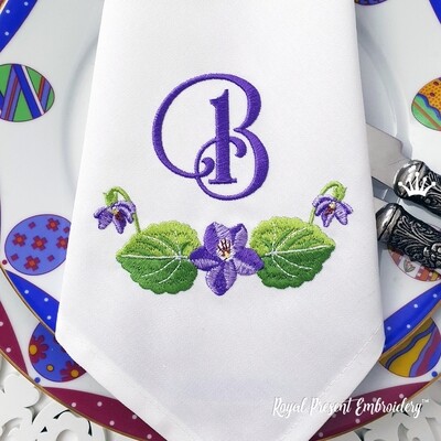 Violet Border Machine Embroidery Design - 3 sizes
