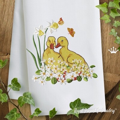Ducklings corner Machine Embroidery Design - 3 sizes