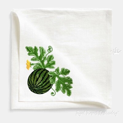 Summer Watermelon Machine Embroidery Design - 3 sizes