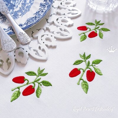 Tiny Pepper Machine Embroidery Design - 2 sizes