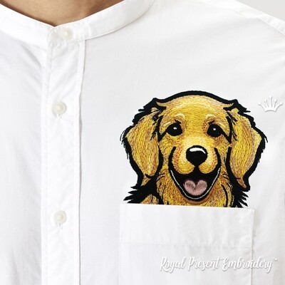 Golden Retriever Puppy machine embroidery design - 4 sizes