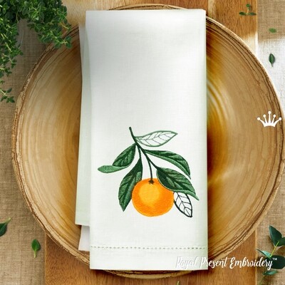 Orange Branch Machine Embroidery Design - 3 sizes