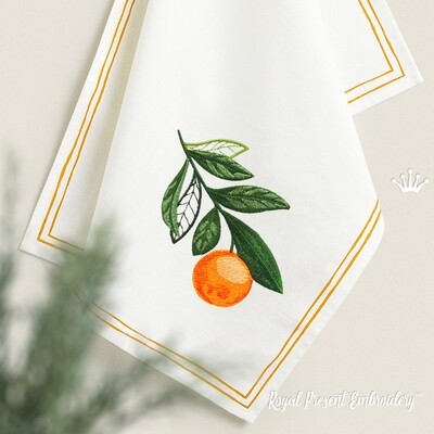 Citrus Branch Machine embroidery design - 3 sizes