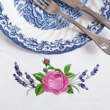 Border Rose with Lavender Machine Embroidery Design - 2 sizes