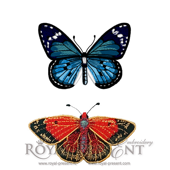 Set of Machine Embroidery Designs Two butterflies