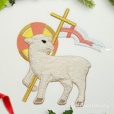 Lamb of God Applique Machine Embroidery Design - 6 sizes