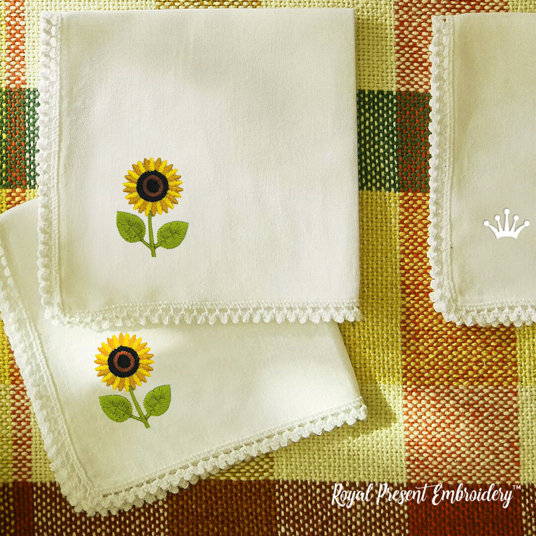 Tiny Sunflower Machine Embroidery Design - 2 sizes