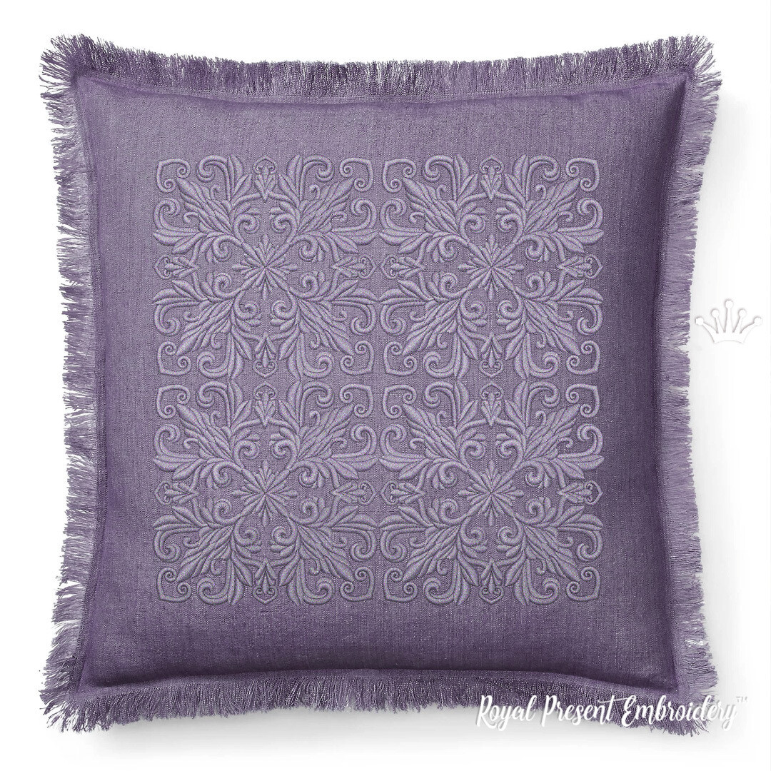 Quilt Block Machine Embroidery Design Lilac Color - 7 sizes