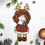 Christmas Tilda Doll Design for Embroidery Machines in 4 sizes