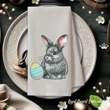 Bunny with Easter egg design for an embroidery machine