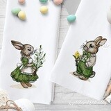 Two spring rabbits Set for embroidery machine