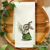 Easter Bunny with a bouquet of willow machine embroidery design