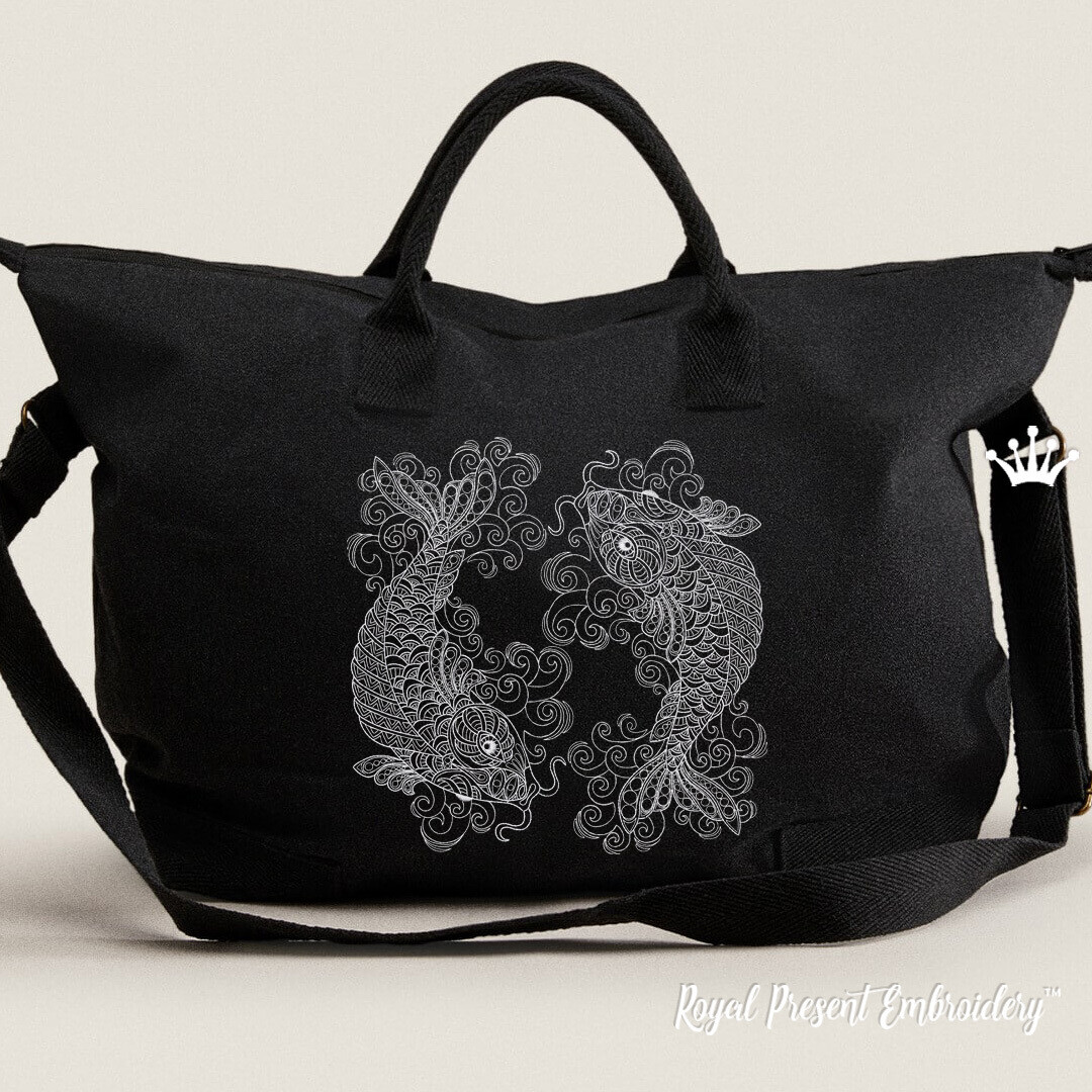 Koi machine embroidery design - 3 sizes