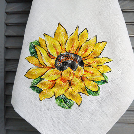 Crossstitch Machine Embroidery Design Sunflower Royal Present