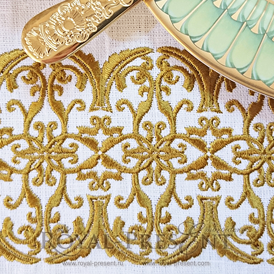 Machine Embroidery Design Classic gold border