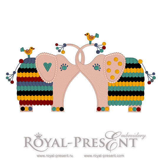 Cute Elephants Machine Embroidery Design,Simple Modern Small Church Stage Design