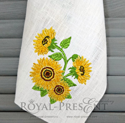 Machine Embroidery Design Sunflowers - 3 sizes