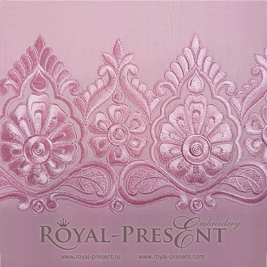 Machine Embroidery Design Indian Pink Lace border