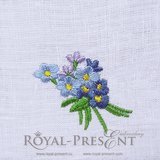 Machine Embroidery Design Blue Forget-me-not