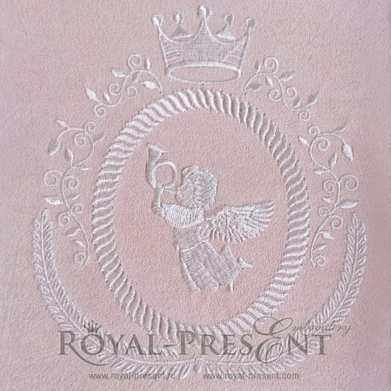 Machine Embroidery Design Vintage heraldic blank monogram