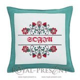 Machine Embroidery Design Floral Split Name Frame - 2 sizes