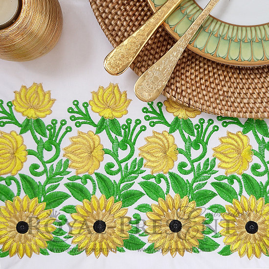 Machine Embroidery Design Sunflowers border - 3 sizes