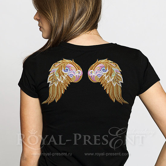 Machine Embroidery Design Decorative angel wing - 4 sizes
