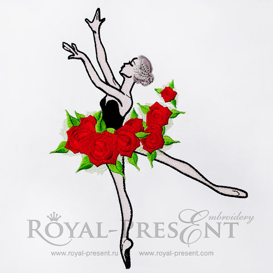 Machine Embroidery Design Ballet Dancer Girl - 3 sizes