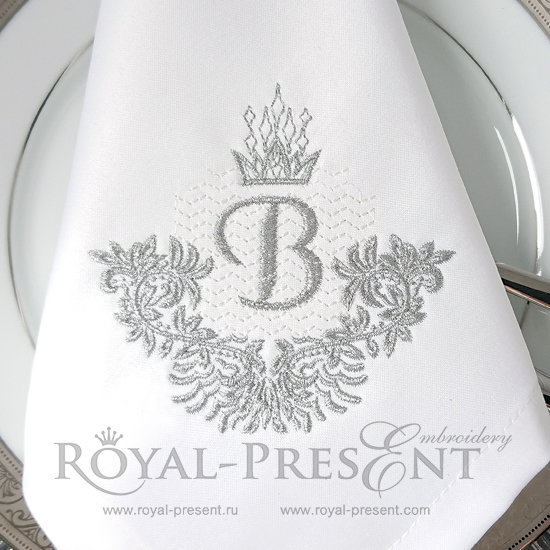Machine embroidery design vintage monogram frame with crown  2 sizes Machine embroidery design vintage monogram frame with crown  2 sizes