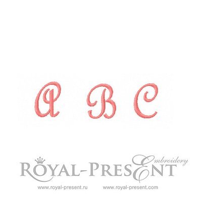 Set of Machine Embroidery Designs French script Capital letters A-B-C