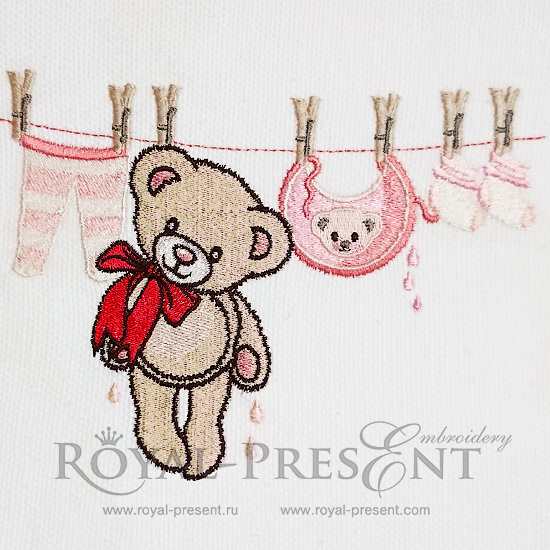 Teddy Bear Machine Embroidery Design - 4 sizes