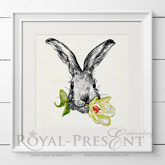 Spring Rabbit Embroidery Design