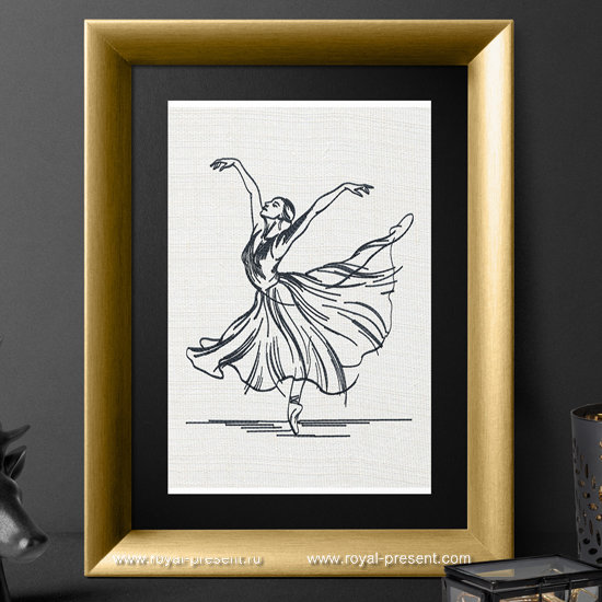 Machine Embroidery Design Young ballerina - 3 sizes