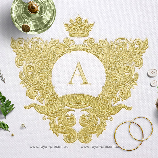 Ornate baroque frame Embroidery Design - 4 sizes