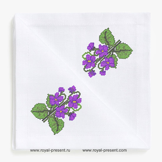 Cross Stitch Machine Embroidery Design Pansies