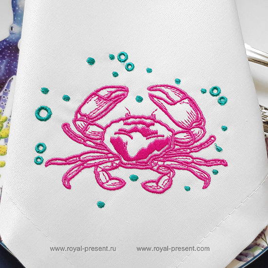 Crab Machine Embroidery Design - 5 sizes