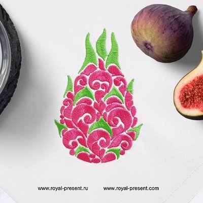 Ornate Dragon Fruit machine embroidery design