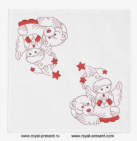 Machine Embroidery Design Christmas Bear with Angel