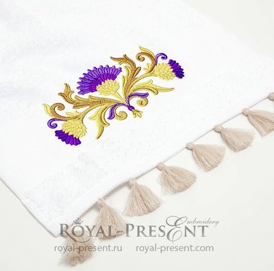 Golden thistles Machine Embroidery Pattern - 3 sizes