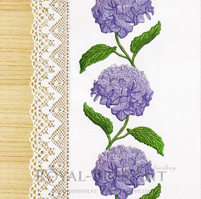 Hydrangea border Machine Embroidery Design