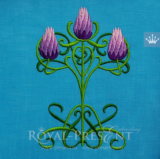 Machine Embroidery Design Thistle Crest Machine Embroidery Design Thistle Crest