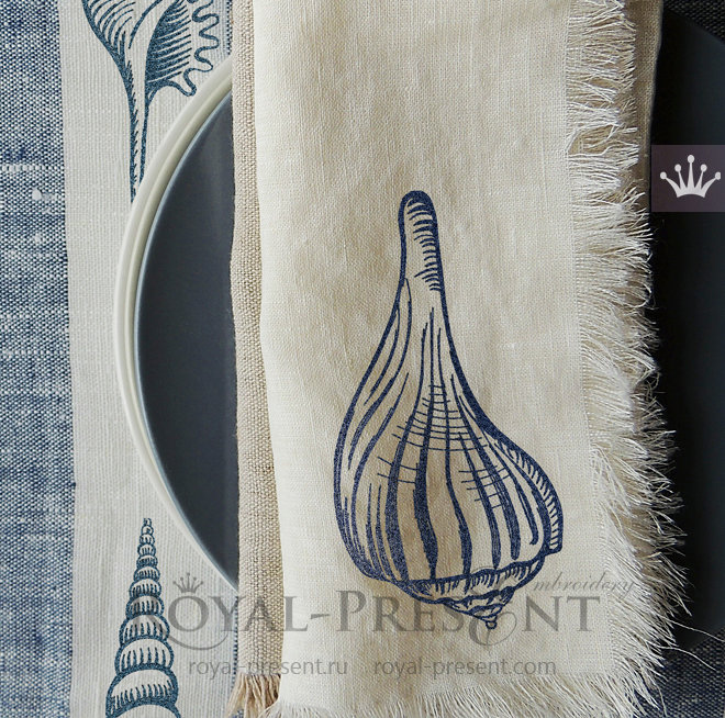 Machine Embroidery Design Vintage seashell